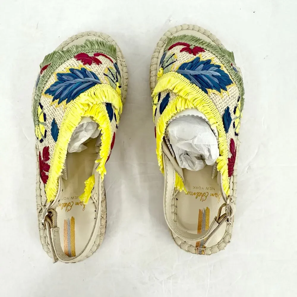 Sam Edelman Kids Kayden Slingback Sandal US 1 M Beige Multicolor Leather NIB